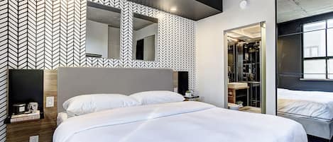 1 bedroom, memory-foam beds, iron/ironing board, travel cot