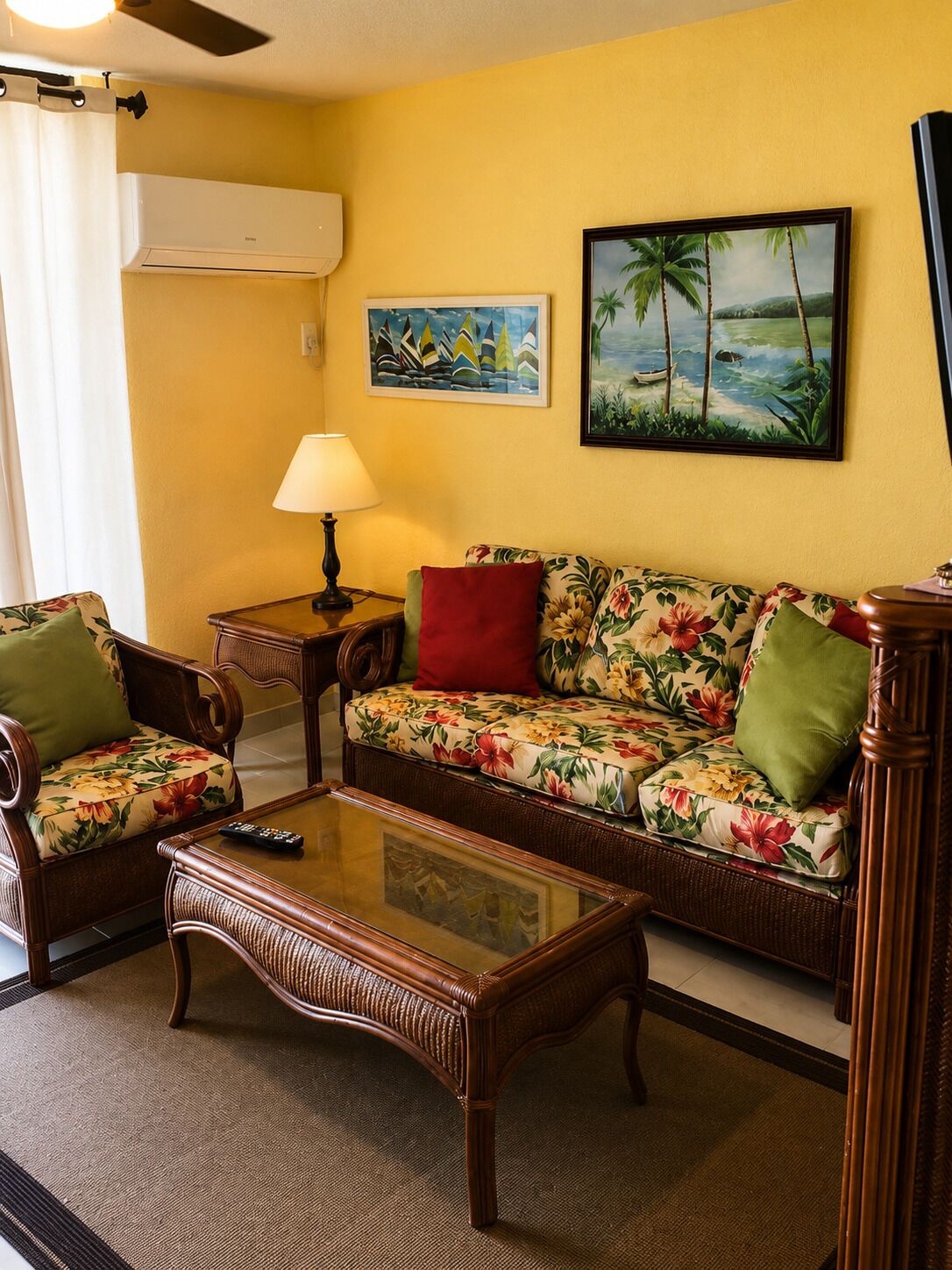 Our tropical furniture. Couch is a pull out.