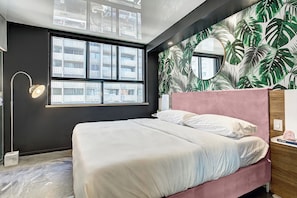 1 chambre, lit avec matelas en mousse à mémoire
