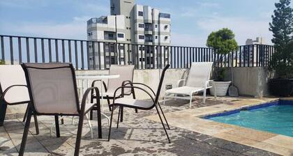 Duplex Penthouse with 4 Bedrooms Guaruja/Enseada SP with Private Pool and Barbecue Area
