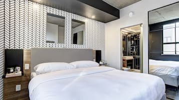 1 bedroom, memory foam beds, iron/ironing board, travel crib