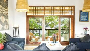 TV, DVD player, books, video library