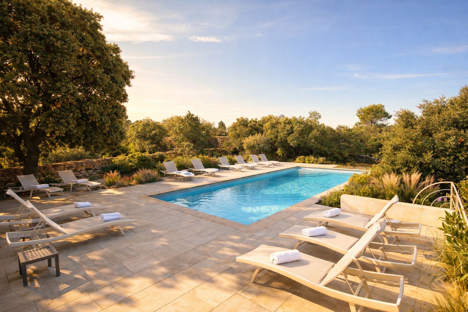 Piscine extérieure, piscine chauffée