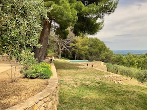 Property grounds - Fully air conditioned and renovated, Breathtaking view, Infinity pool (Saint-Hippolyte-le-Graveyron)