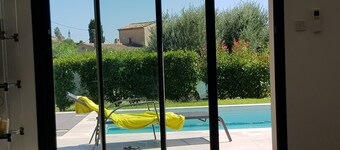 Large modern villa with swimming pool.