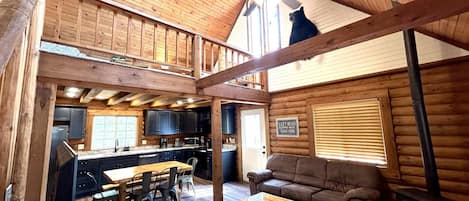 Smart TV, fireplace, DVD player, books