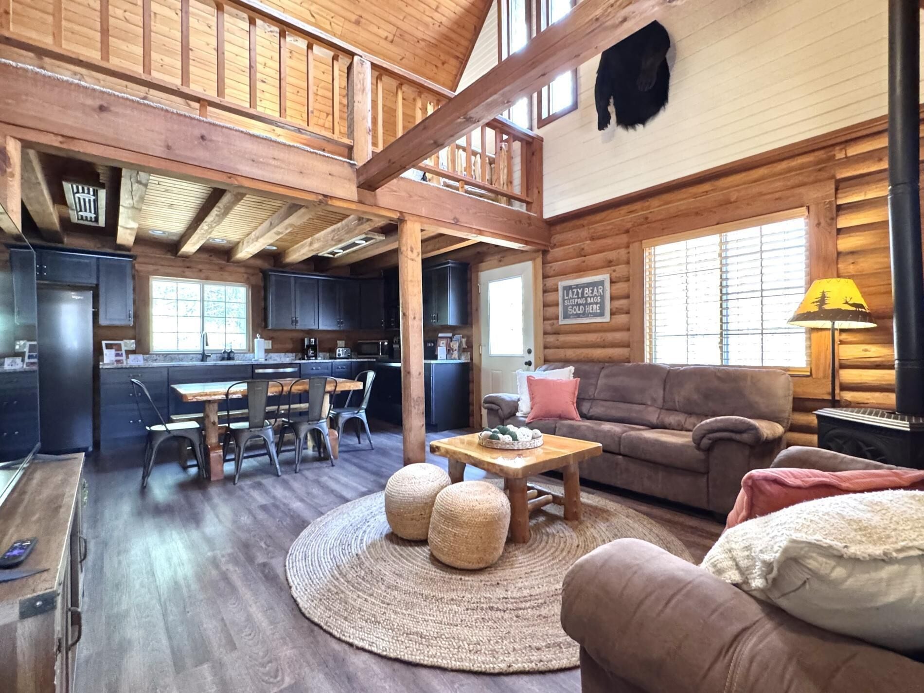 Smart TV, fireplace, DVD player, books