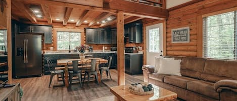 Smart TV, fireplace, DVD player, books