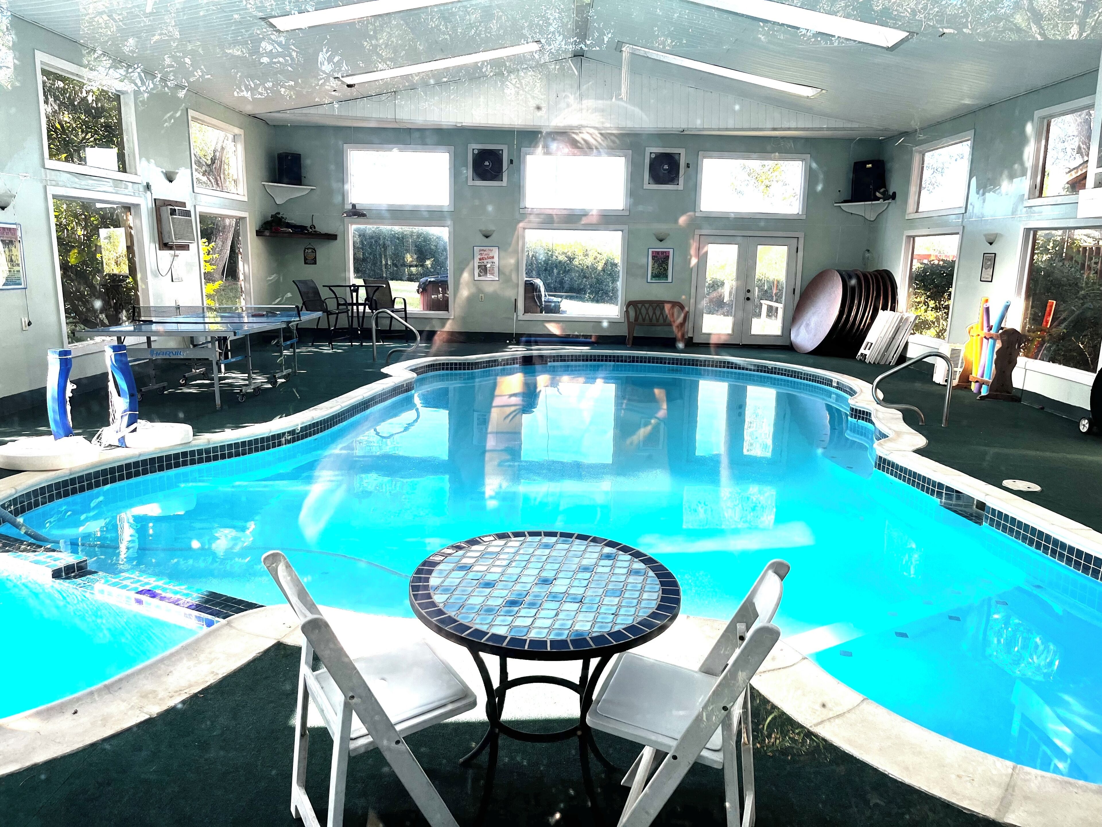 Indoor pool, a heated pool