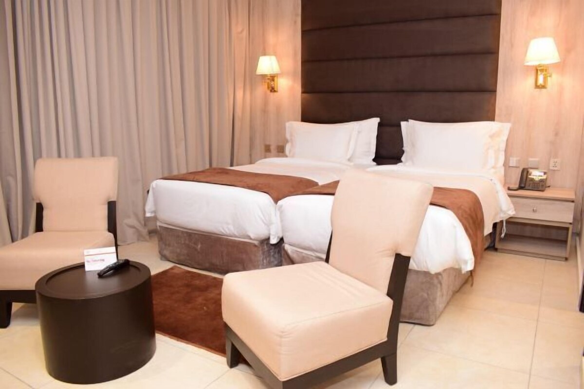 In-room safe, desk, laptop workspace, blackout curtains
