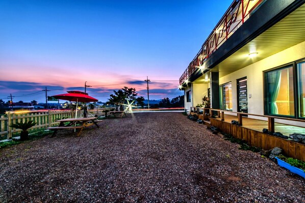 Front of property – evening/night