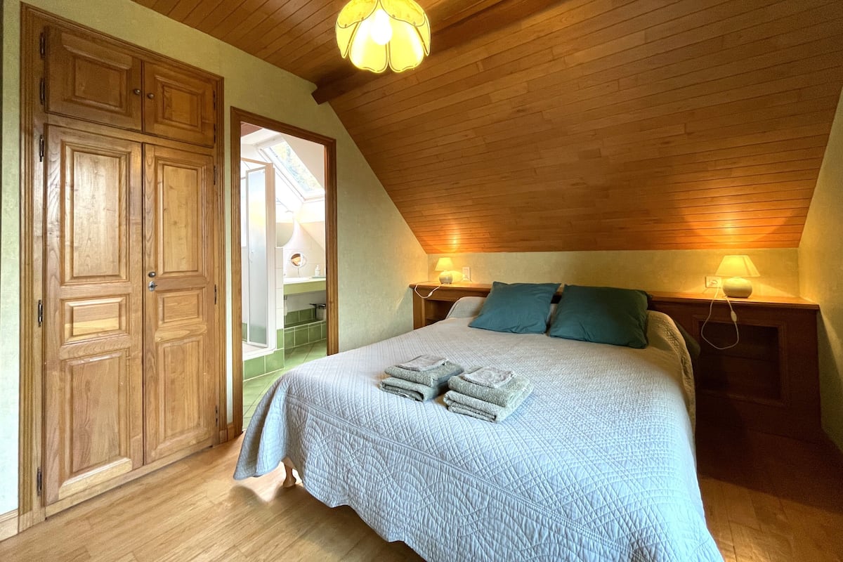 Chambre Double, accessible aux personnes à mobilité réduite, vue montagne | Rideaux occultants, chambres insonorisées, fer et planche à repasser