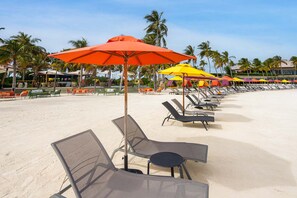 Private beach, sun loungers, beach umbrellas, beach towels