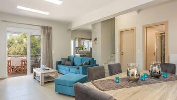 Villa, Private Pool | Living area | 42-inch flat-screen TV with satellite channels, TV