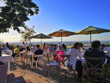 Outdoor banquet area
