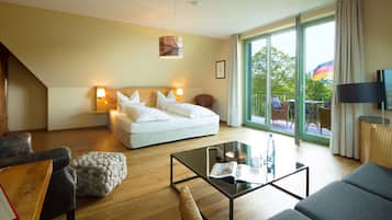 Ropa de cama de alta calidad, cubrecamas y minibar
