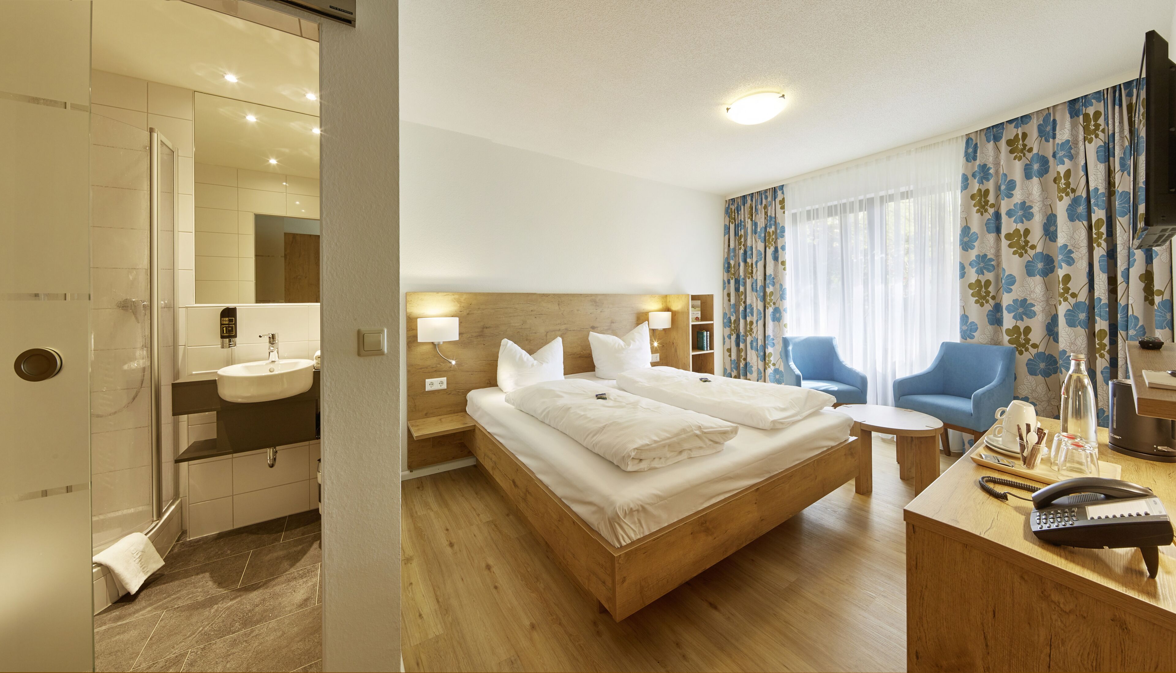 comfort double or twin room | hypo-allergenic bedding, individually furnished, desk, blackout curtains