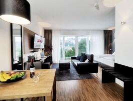 商务开间, 1 张大床, 无烟房 | 起居区 | 40-英寸智能电视（配备有线频 道）、电视、书