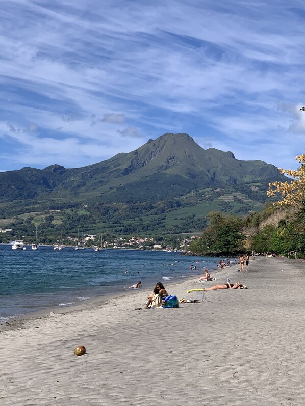 Playa en los alrededores y camastros 