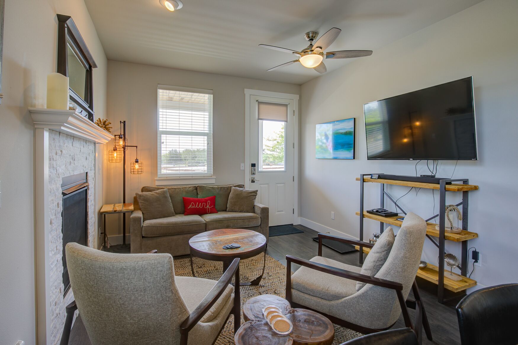 TV, fireplace, DVD player