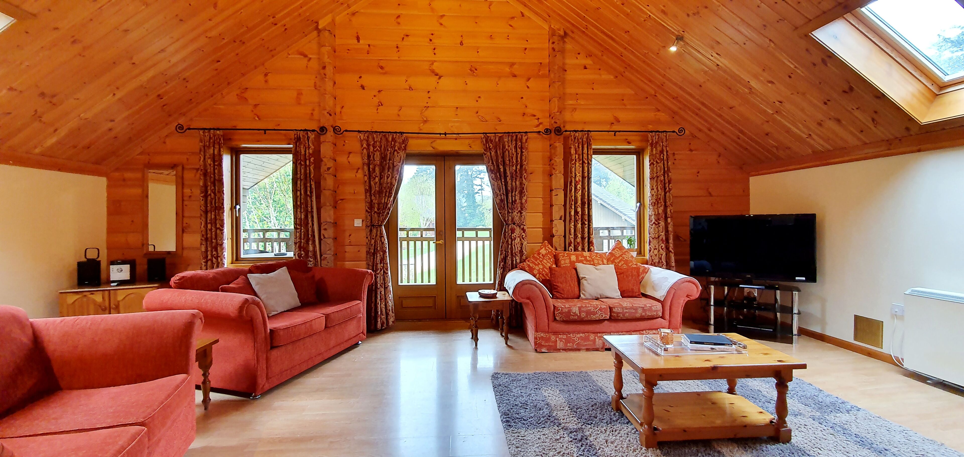 42-inch LED TV with satellite channels, TV, DVD player