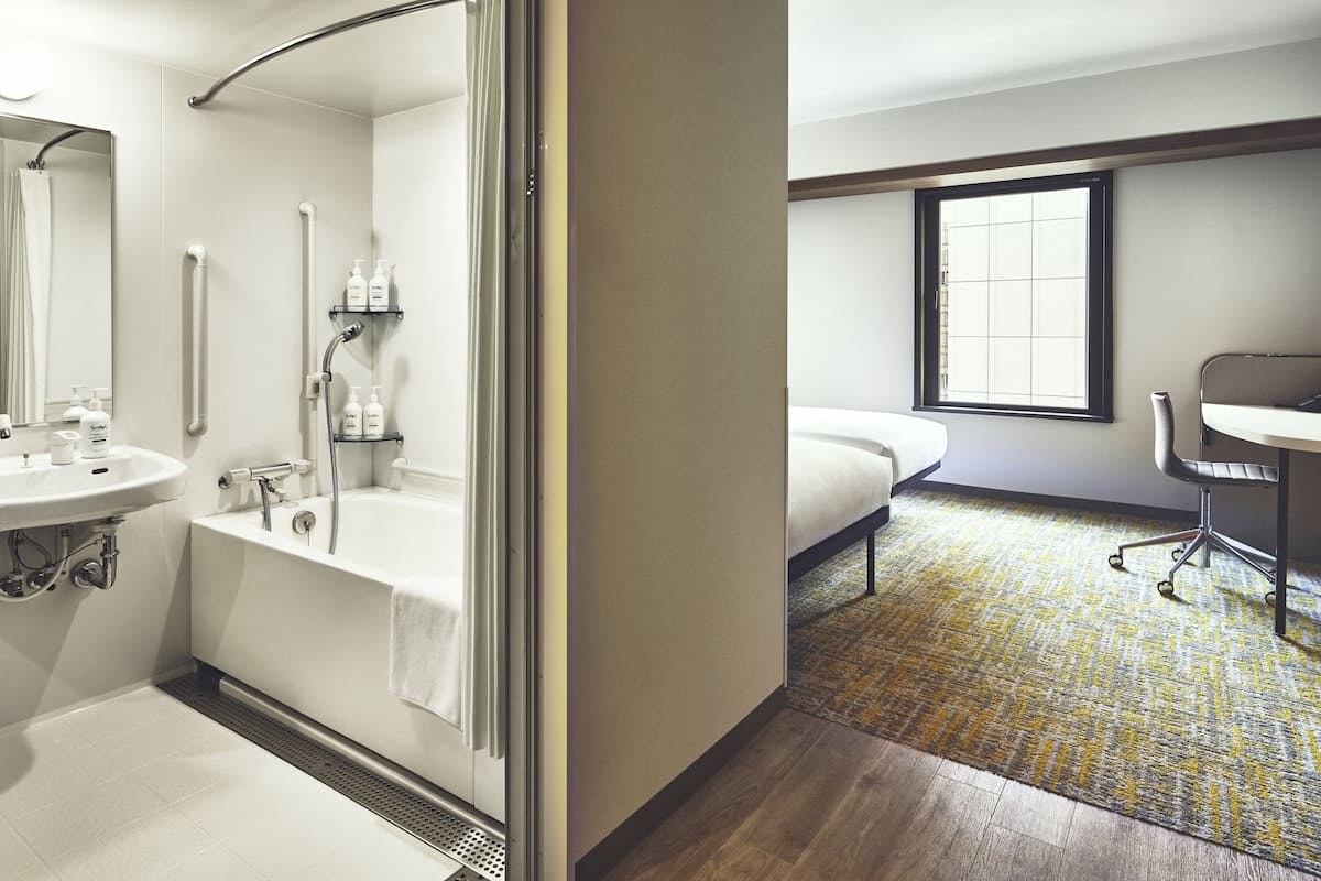 Room, 2 Single Beds, Accessible (Free Breakfast) | In-room safe, desk, laptop workspace, blackout curtains
