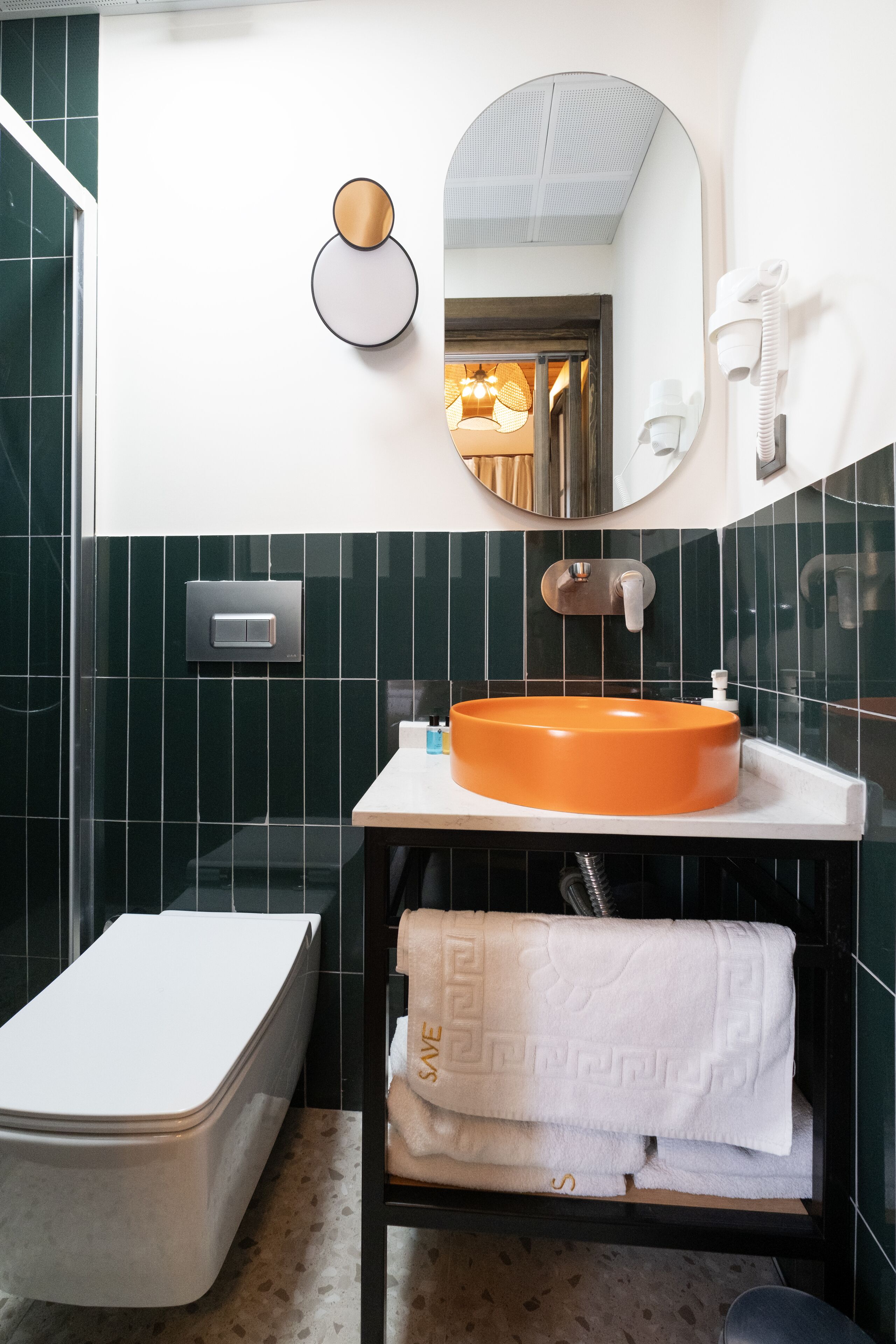 deluxe double room, non smoking (economy) | bathroom | shower, hydromassage showerhead, designer toiletries, hair dryer