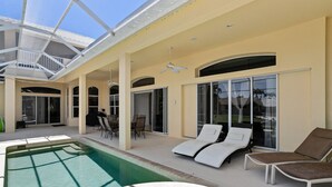 Pool - Waterfront 4BR, 4BA Marco Island home with heated pool and Wi-Fi. (Marco Island)