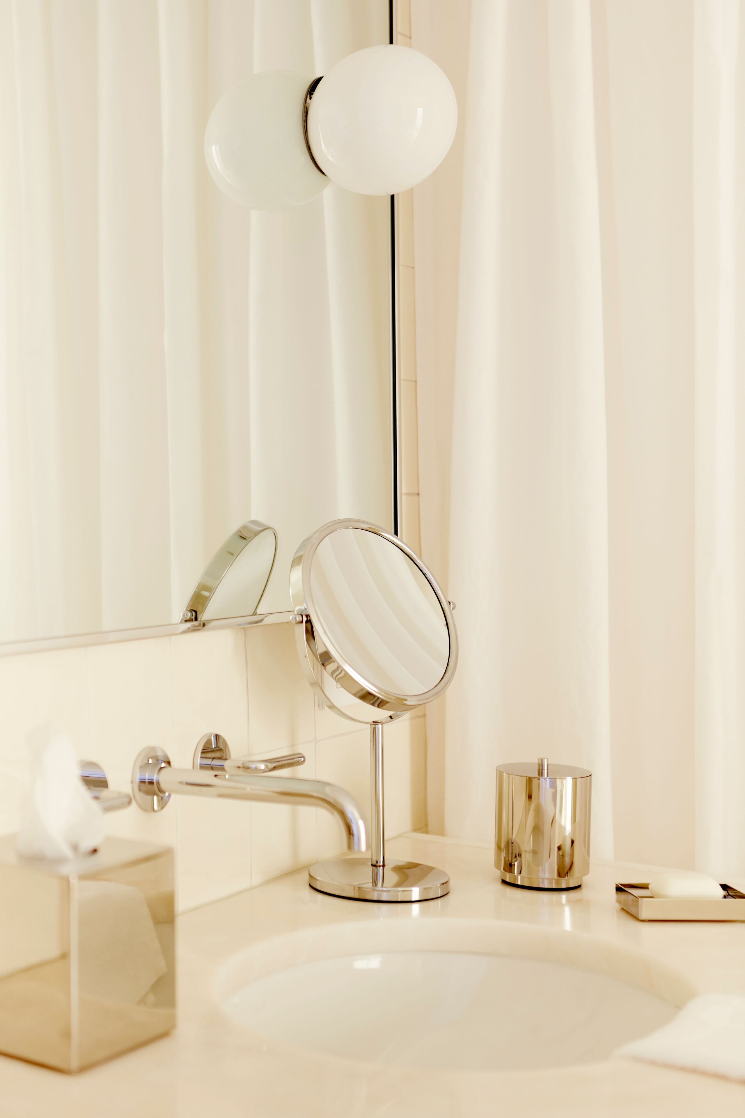 rainfall showerhead, designer toiletries, hair dryer, bathrobes