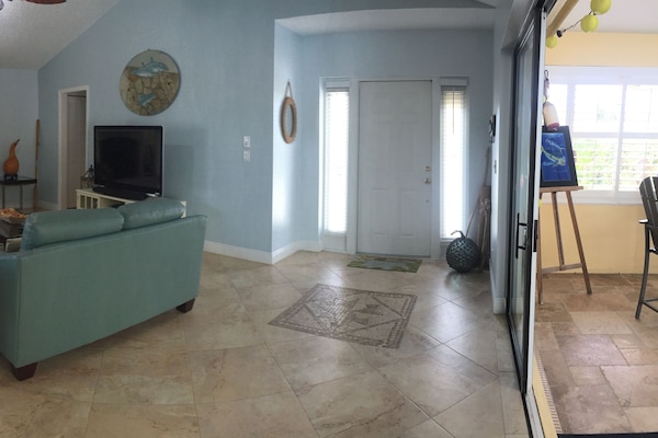 Front door entry to the living room area