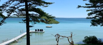 Grande maison de luxe du lac Elk avec terrain de volleyball sur sable