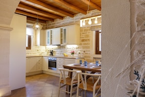 Fridge, microwave, oven, dishwasher - Family villa Myrtia with heated pool, 2 minutes walking to local amenities (Rethymno)
