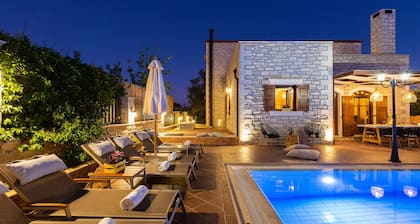 Family villa Myrtia with heated pool, 2 minutes walking to local amenities