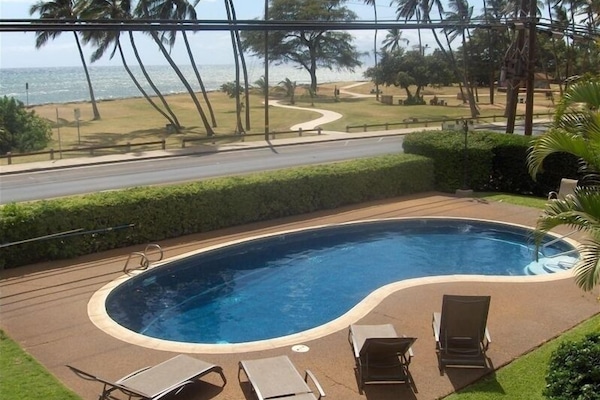 Pool is just steps from the condo