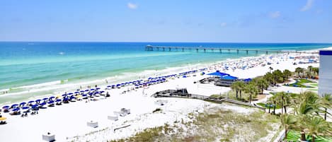 On the beach, beach towels