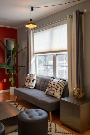 TV, fireplace, video games, stereo