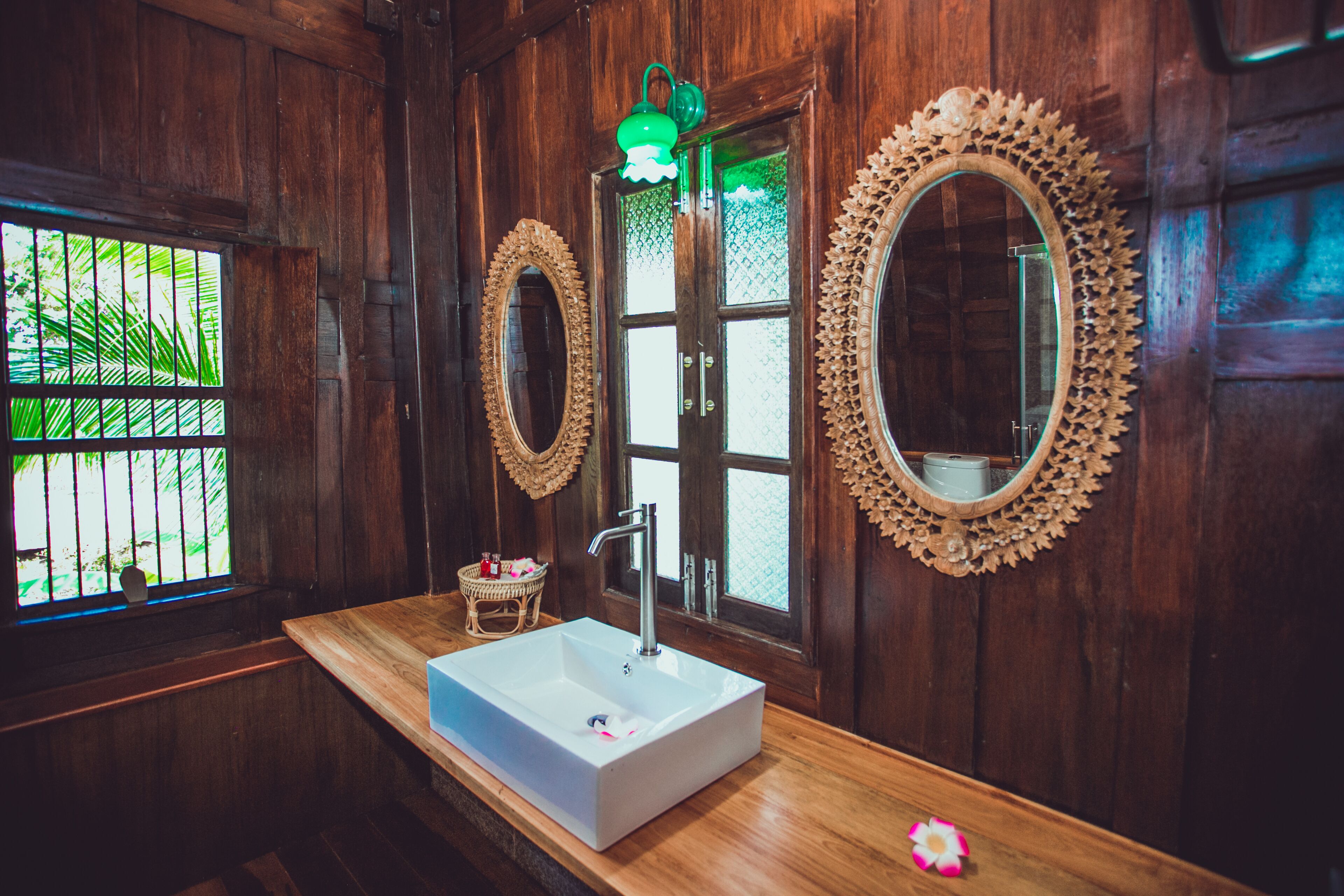 deluxe villa, 1 king bed, non smoking, garden view | bathroom sink