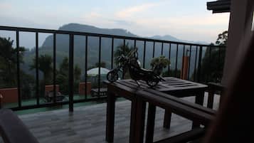 Panorama-Zimmer, 2 Doppelbetten, Nichtraucher, Bergblick | Blick vom Balkon