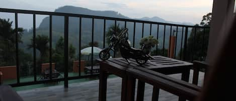 Panoramic Room, 2 Double Beds, Non Smoking, Mountain View | Balcony view