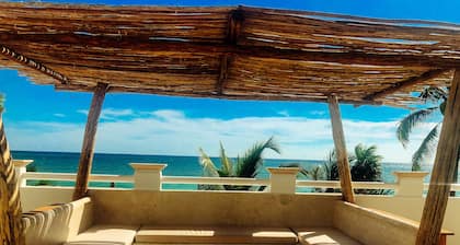 Tulum beachfront 20min from hotel zone<br>Housekeeping-amazing food