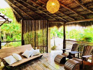 Terrace/patio - Tulum beachfront 20min from hotel zone<br>Housekeeping-amazing food (TULUM)