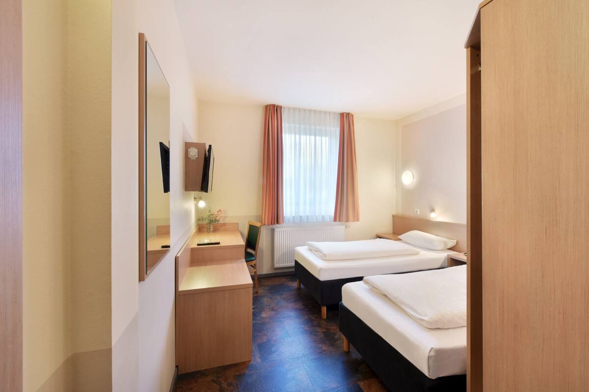 comfort single room | desk, blackout curtains, soundproofing, iron/ironing board