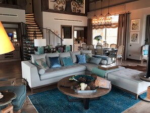 Villa | Living area | Plasma TV, fireplace - Regnum Golf Country 3 Bedroom 5 (Bodrum)