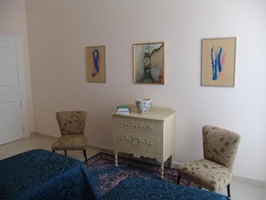 Desk, blackout curtains, iron/ironing board, free WiFi