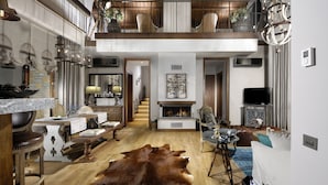 Villa | Living area | Plasma TV, fireplace - Regnum Golf Country 5 bedroom 5 (Bodrum)