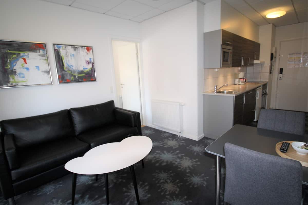 Lejlighed - 1 soveværelse - balkon | 1 soveværelse, mørklægningsgardiner, lydisolering, strygejern/strygebræt