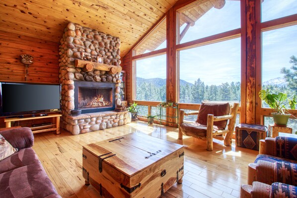 TV, fireplace, offices