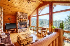 TV, fireplace, offices