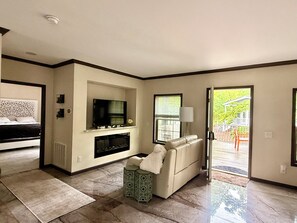 Getaway House | Living area | 75-inch Smart TV with digital channels, Netflix, first-run movies