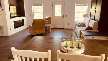 Haven House | Living area | 75-inch Smart TV with digital channels, Netflix, first-run films